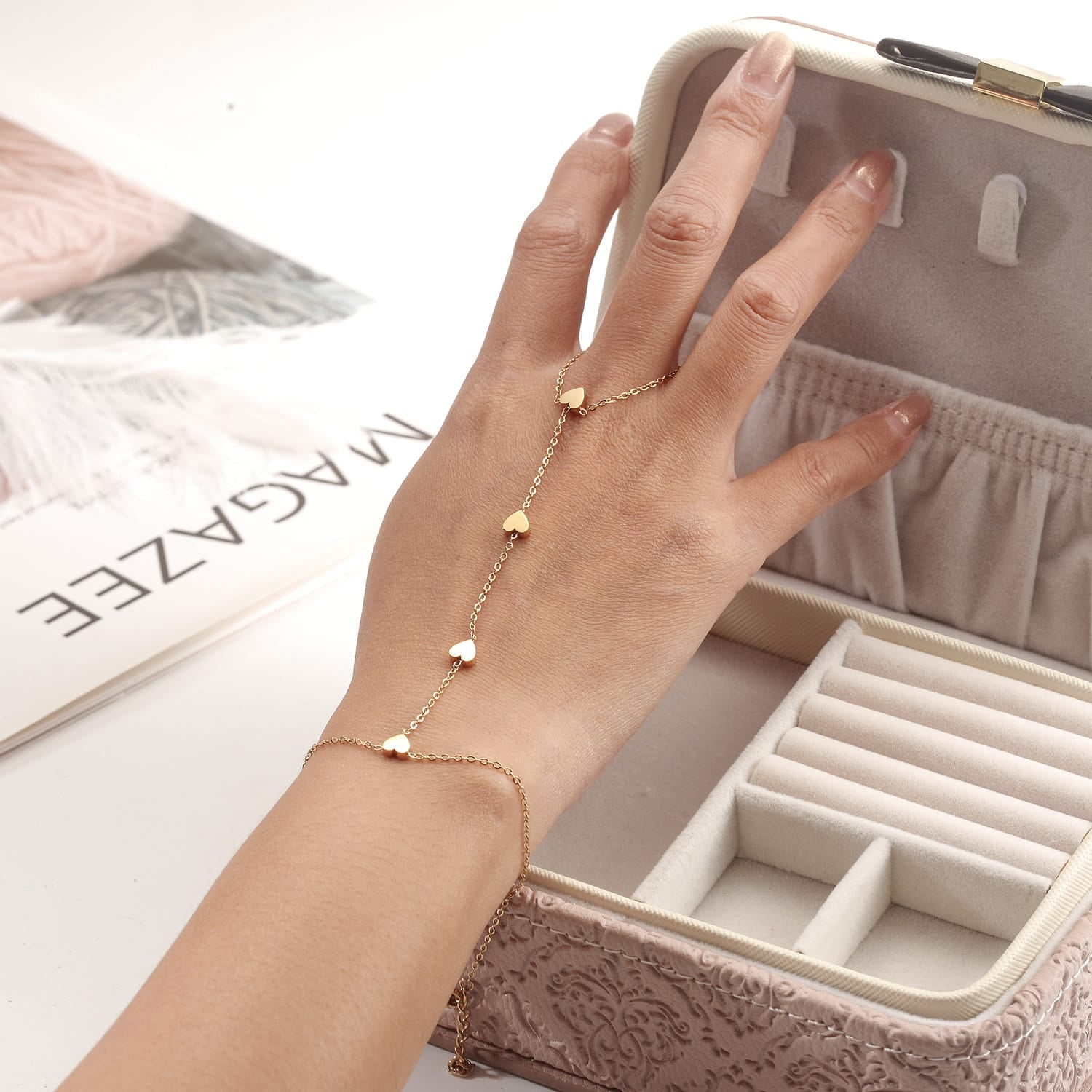 Heart of Gold Hand Chain