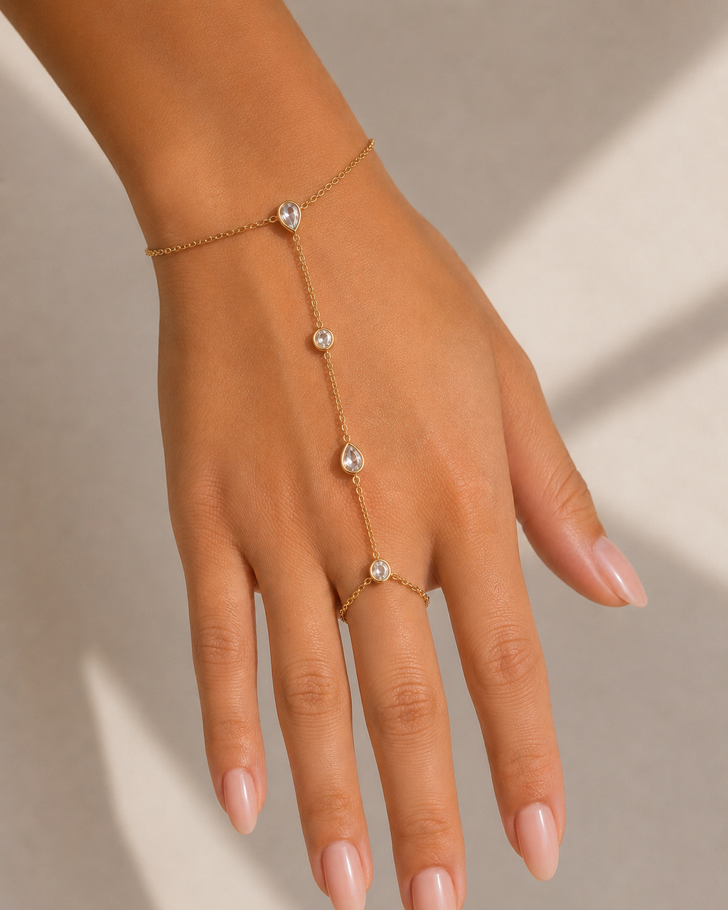 Crystal Cascade Hand Chain
