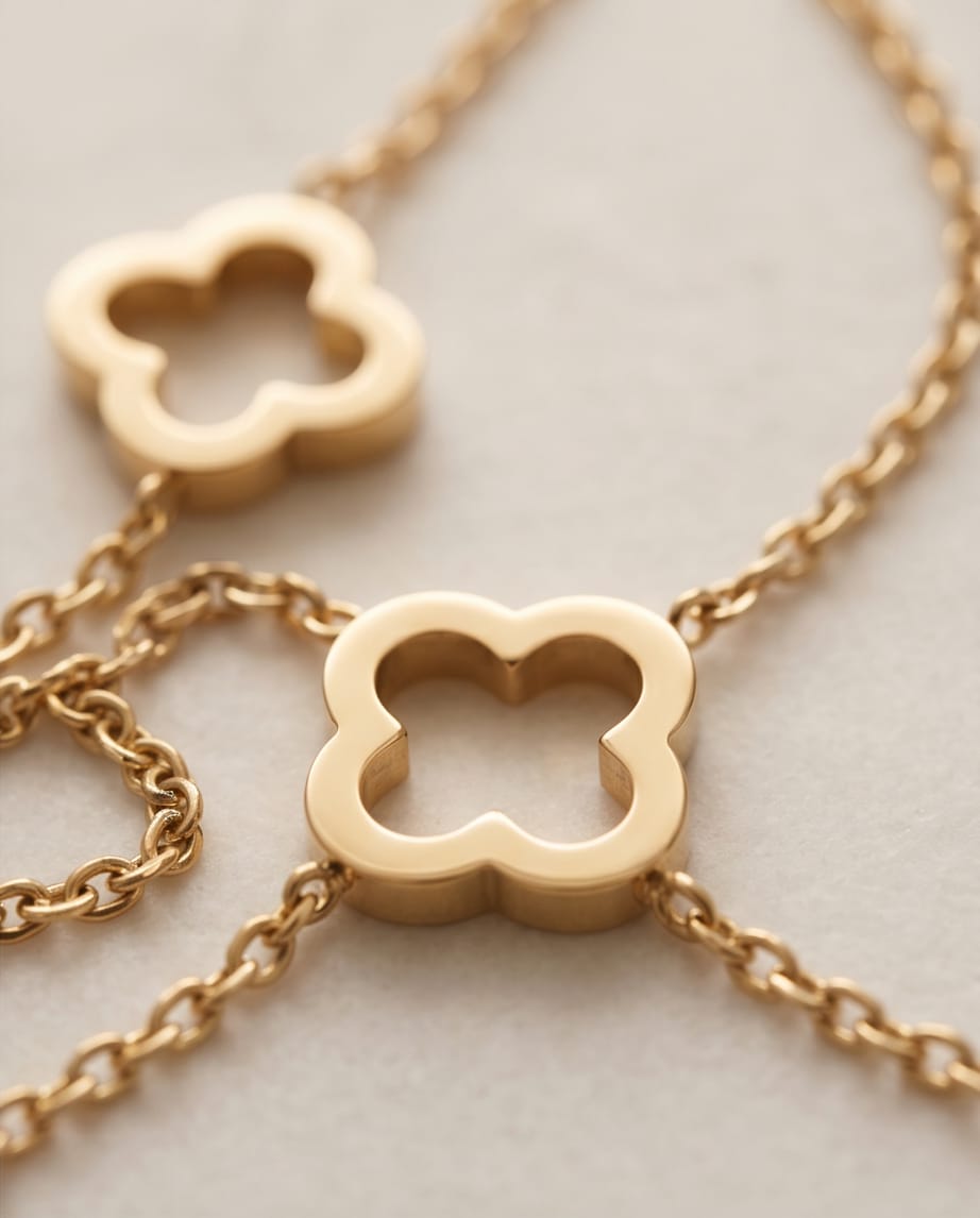Golden Clover Drop Necklace